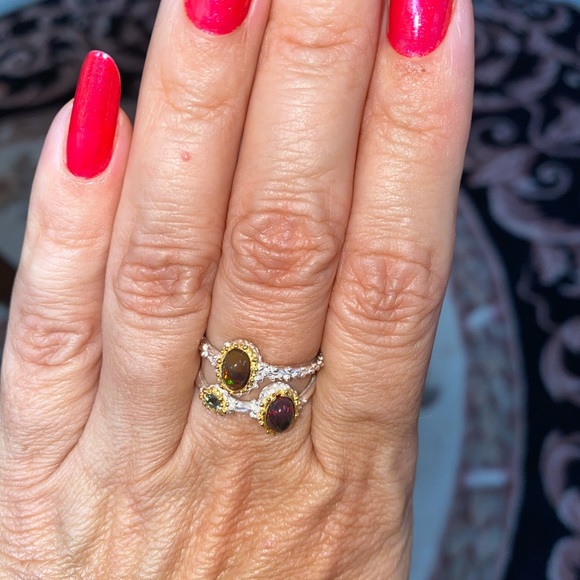 Gorgeous Genuine Ethiopian Opal Sapphire Ring - Picture 11 of 16